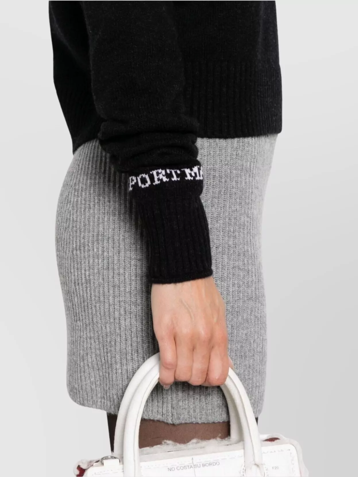 Sportmax Long Sleeve Ribbed Dress With Crew Neck