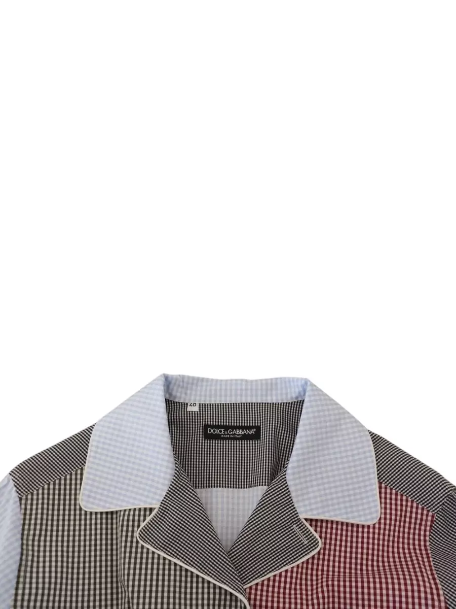 Dolce&Gabbana Cotton Checked Patchwork Long-Sleeve Shirt