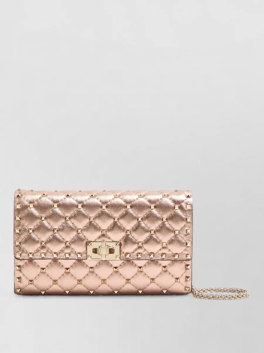 Valentino studded lamb leather clutch bag