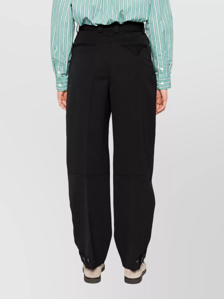 Bottega Veneta High Waist Belt Detail Straight Leg Pants
