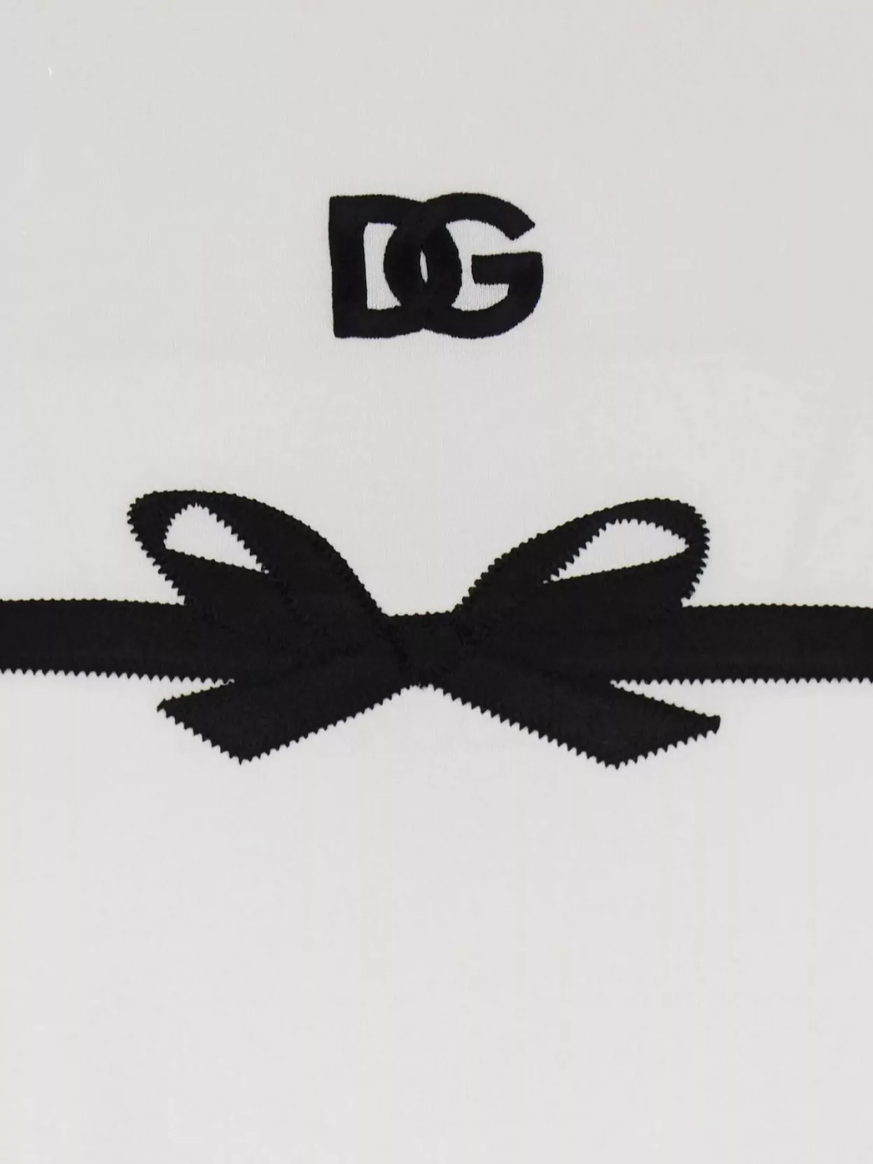 Dolce & Gabbana Embroidered Bow Detail Jersey T-shirt In White