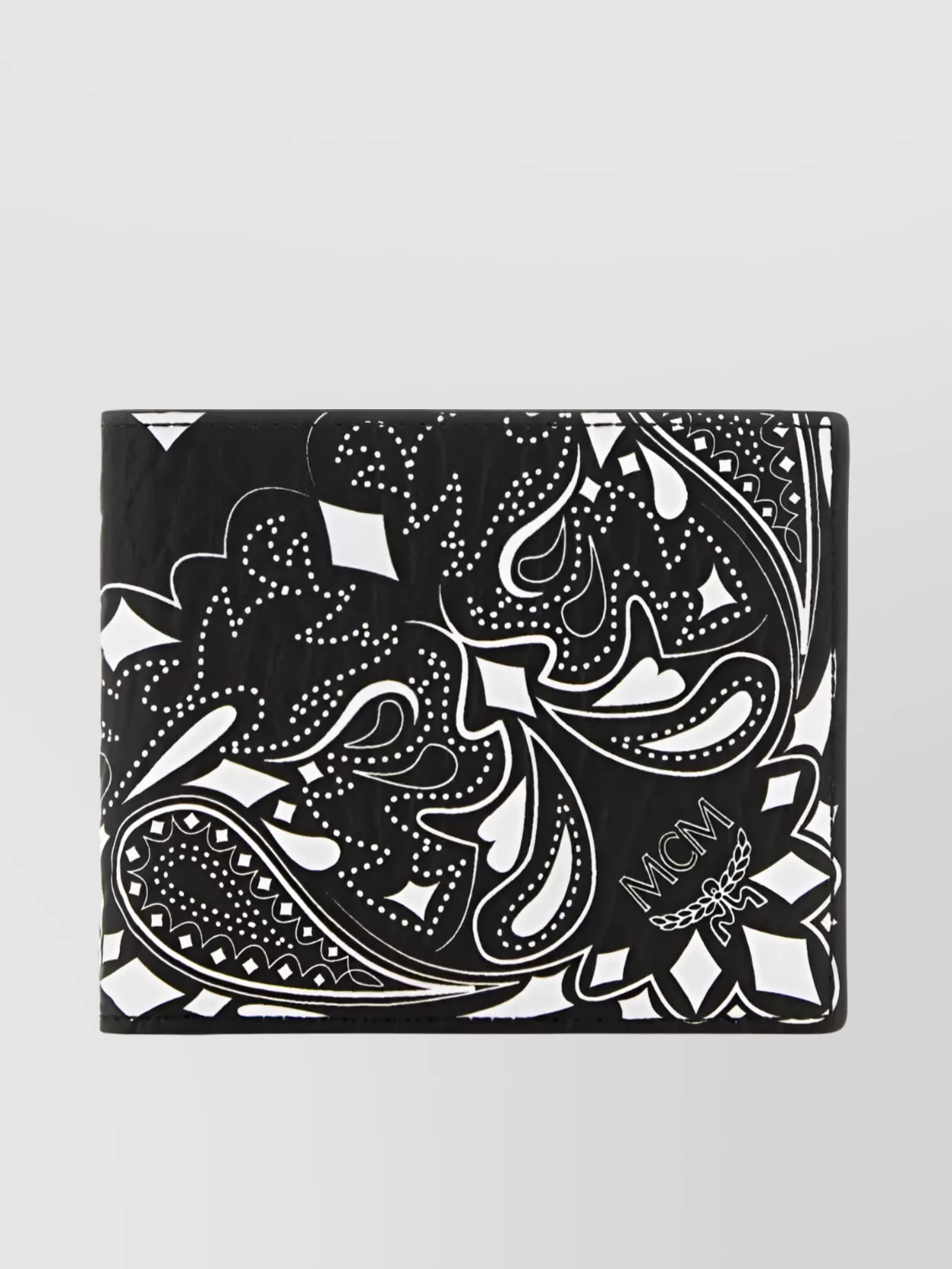 Shop Mcm Paisley Pattern Bi-fold Wallet In Black