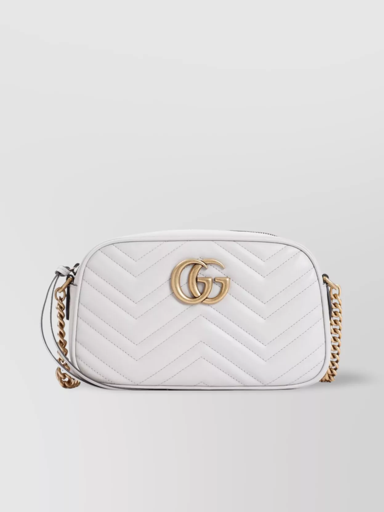 Gucci Sphinx White Matelasse Leather Marmont 2.0 Shoulder Bag In White