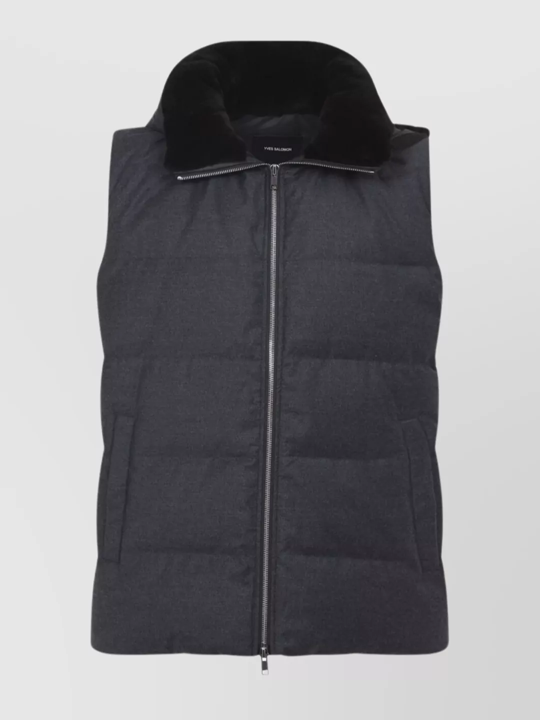 Yves Salomon Quilted Down-filled Mink Gilet With Contrast Lining In Black