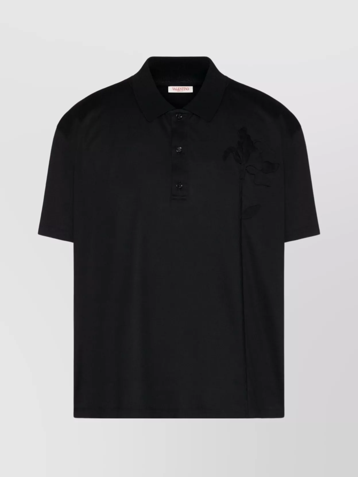 Shop Valentino Polo Shirt With Floral Appliqué And Embroidered Detail