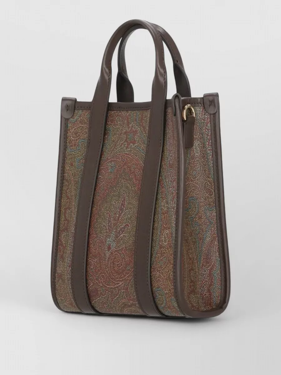 Etro hand paisley tote bag