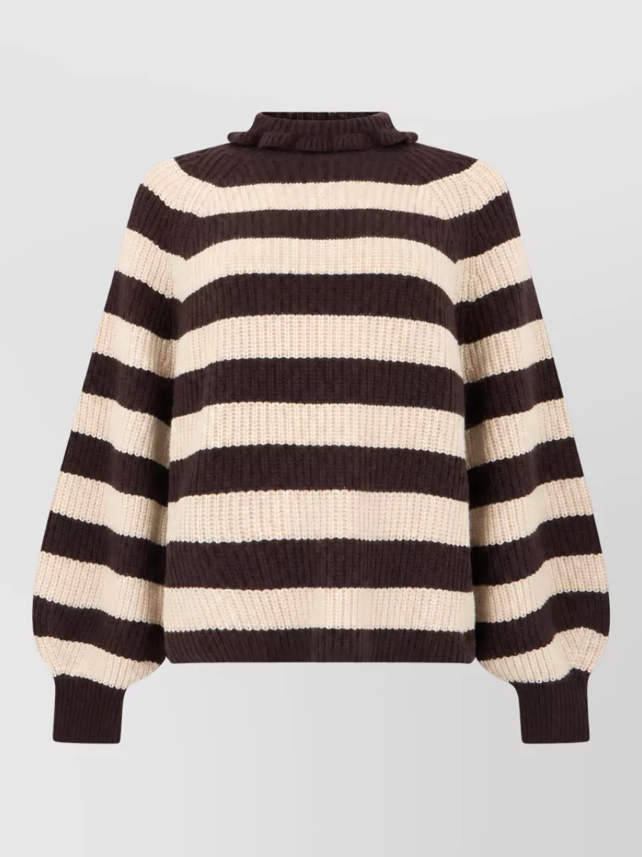 Max Mara cashmere wool striped long-sleeve sweater