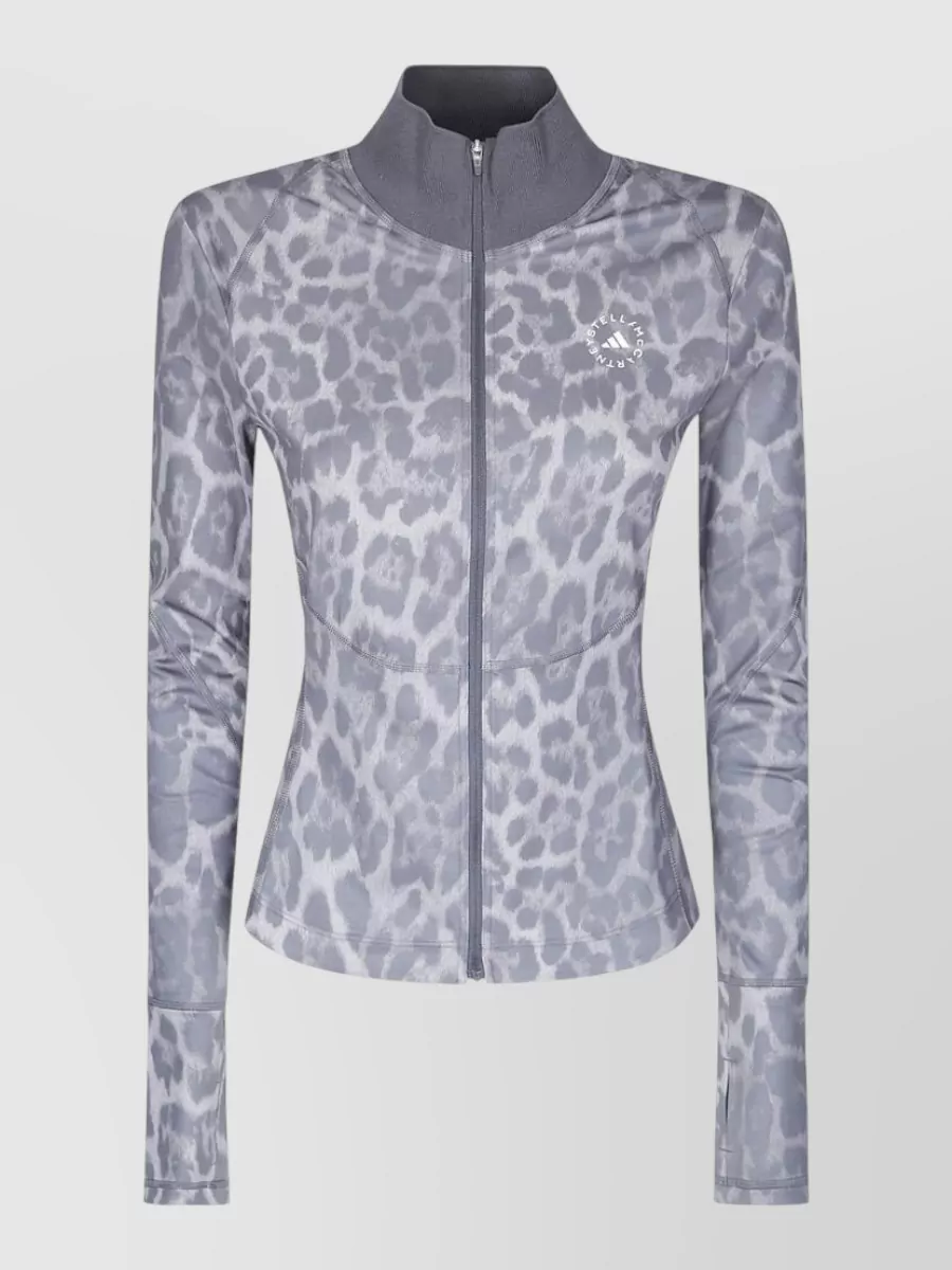 Adidas by Stella McCartney Leopard print long sleeve high neck jacket