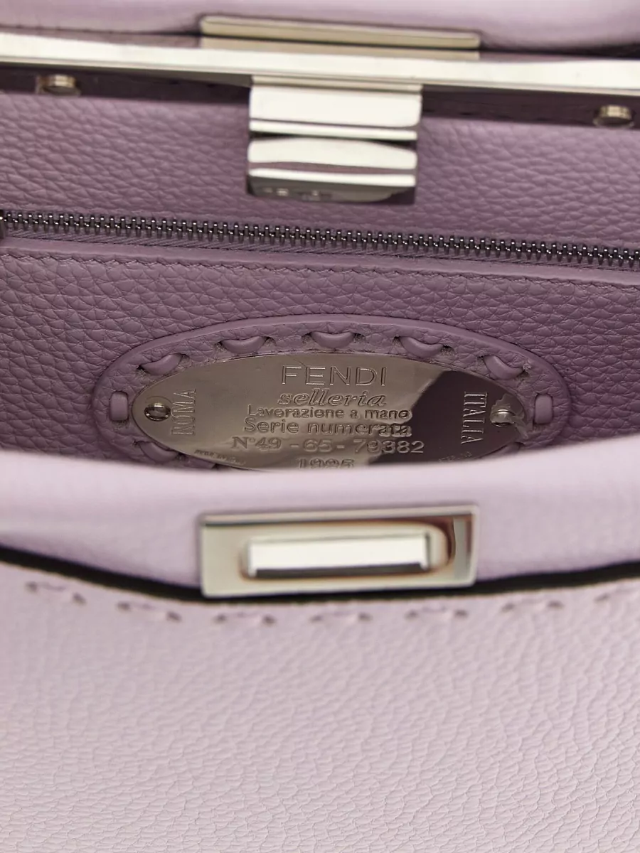 Fendi Peekaboo Mini Leather Shoulder Bag