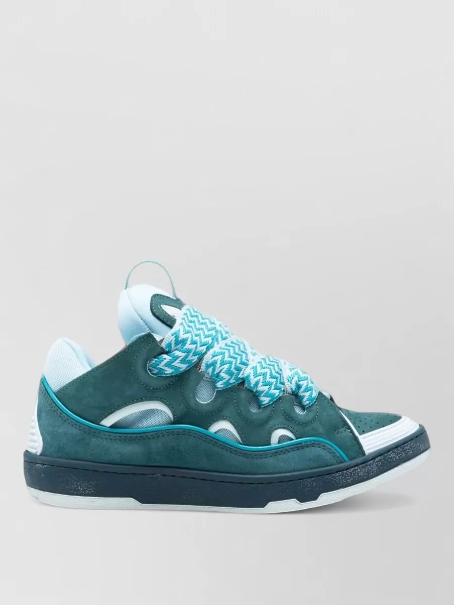 Lanvin Leather Paneled Low-Top Sneakers