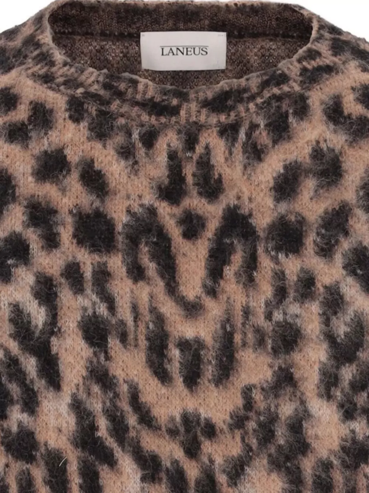 Laneus Animal Print Long Sleeve Knit Jumper
