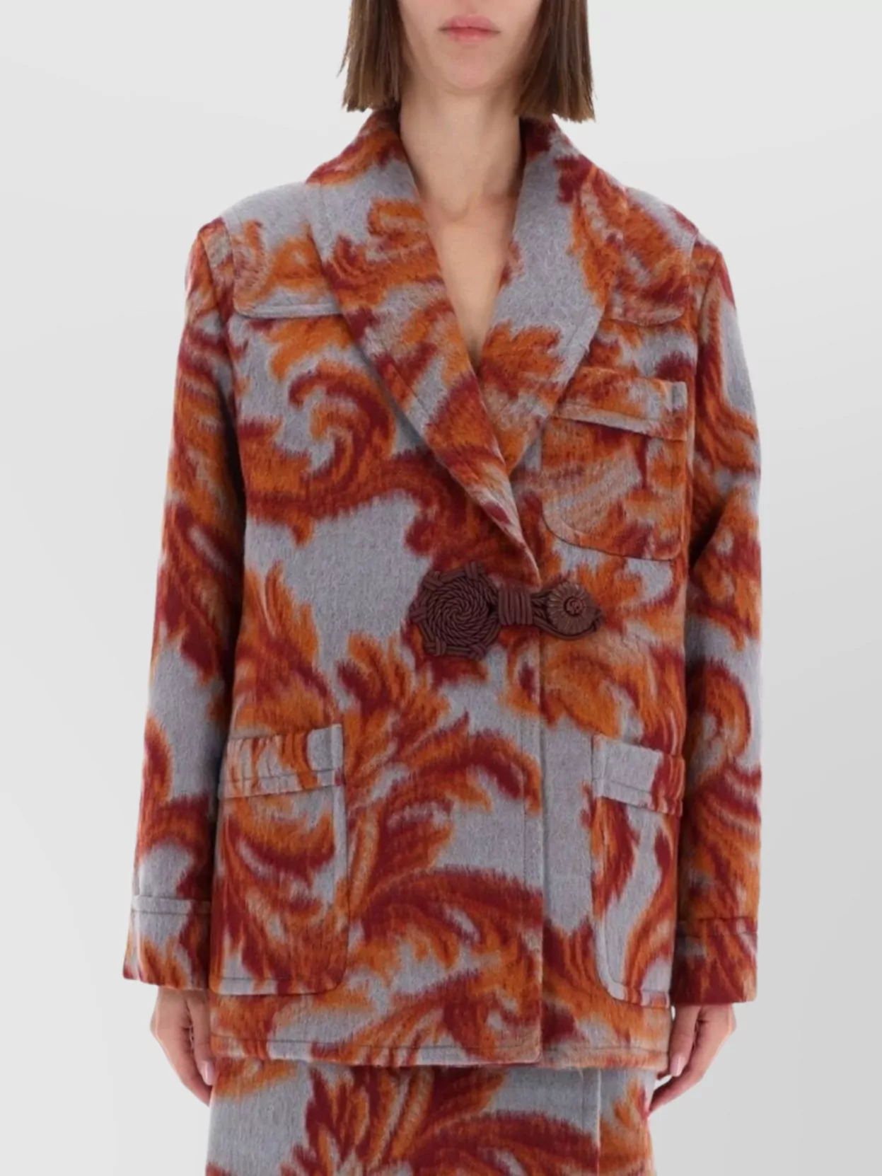 Etro Stylish Jacket With Bold Pattern And Pockets
