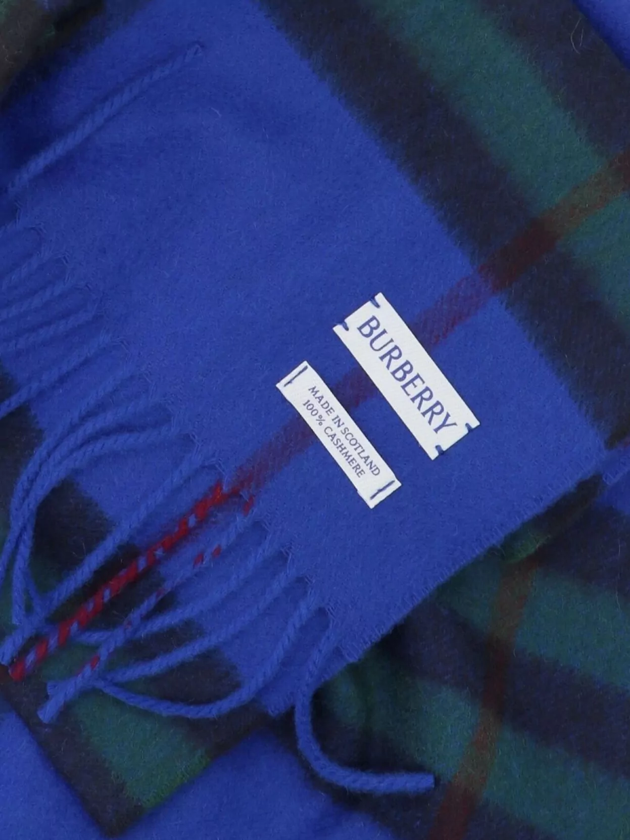 Burberry Plaid Pattern Scarf Fringe Detail
