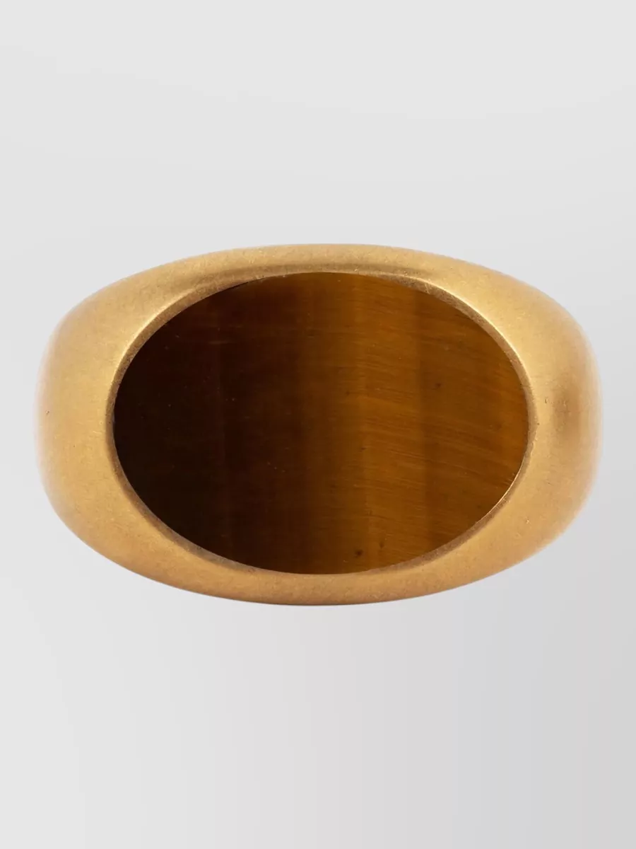 Dries Van Noten brass stone signet ring