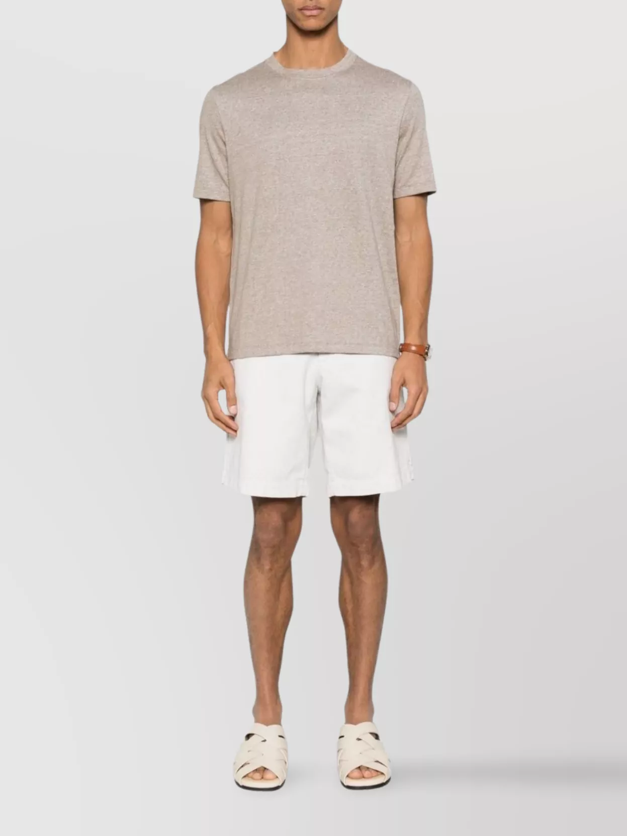 Brunello Cucinelli Tailored Bermuda Shorts With Pockets And Belt Loops In White