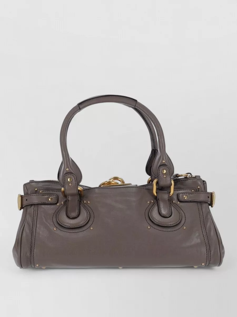Chloé Shoulder Bag Double Handles Padlock Buckle