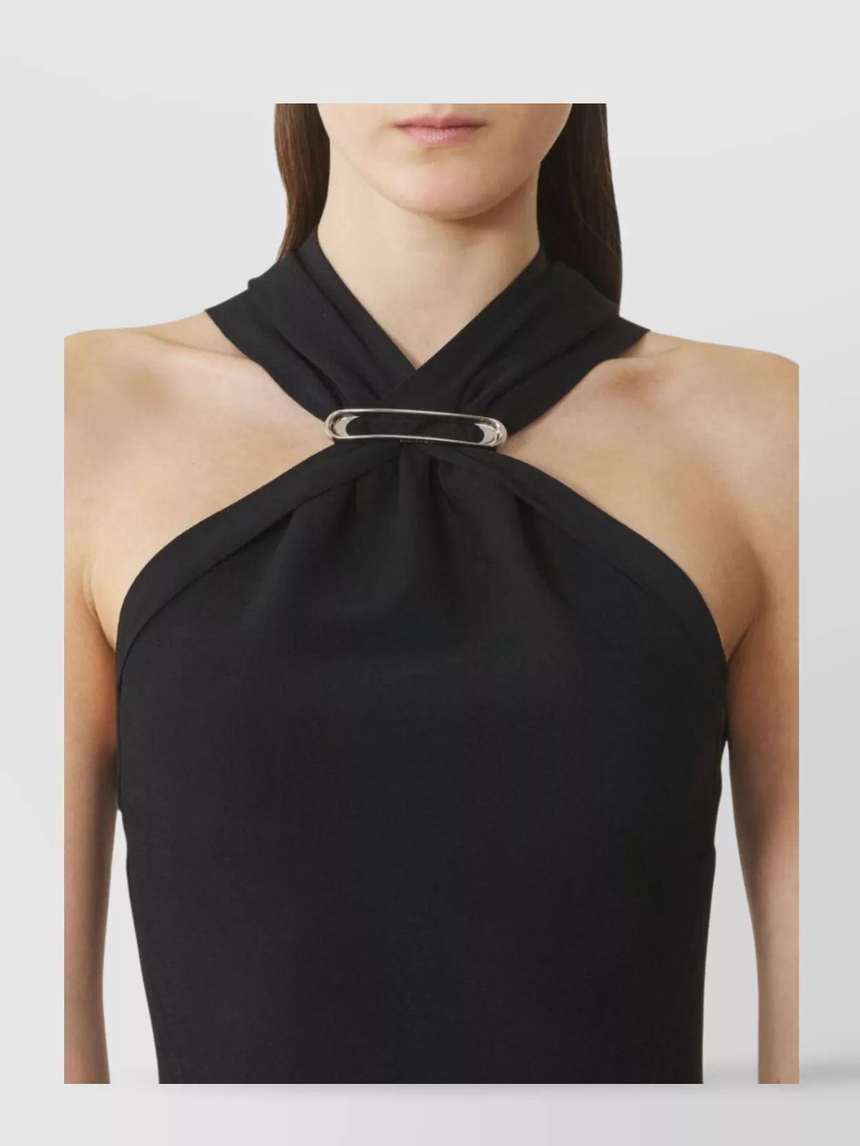 Lanvin Halterneck Sleeveless Pleated Hem Dress