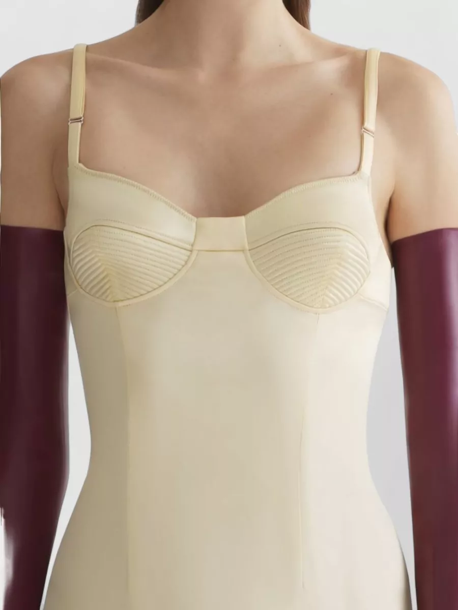 Mugler Bustier Dress Fitted Silhouette Square Neckline