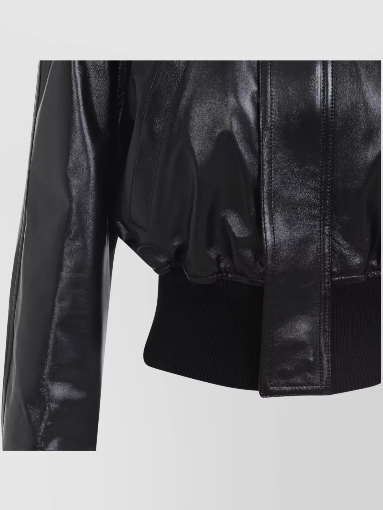 BOTTEGA VENETA SHORT LAMB LEATHER BOMBER JACKET