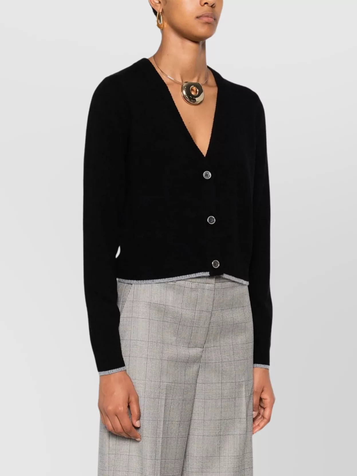 Pinko V-Neck Long Sleeve Knitwear Trim