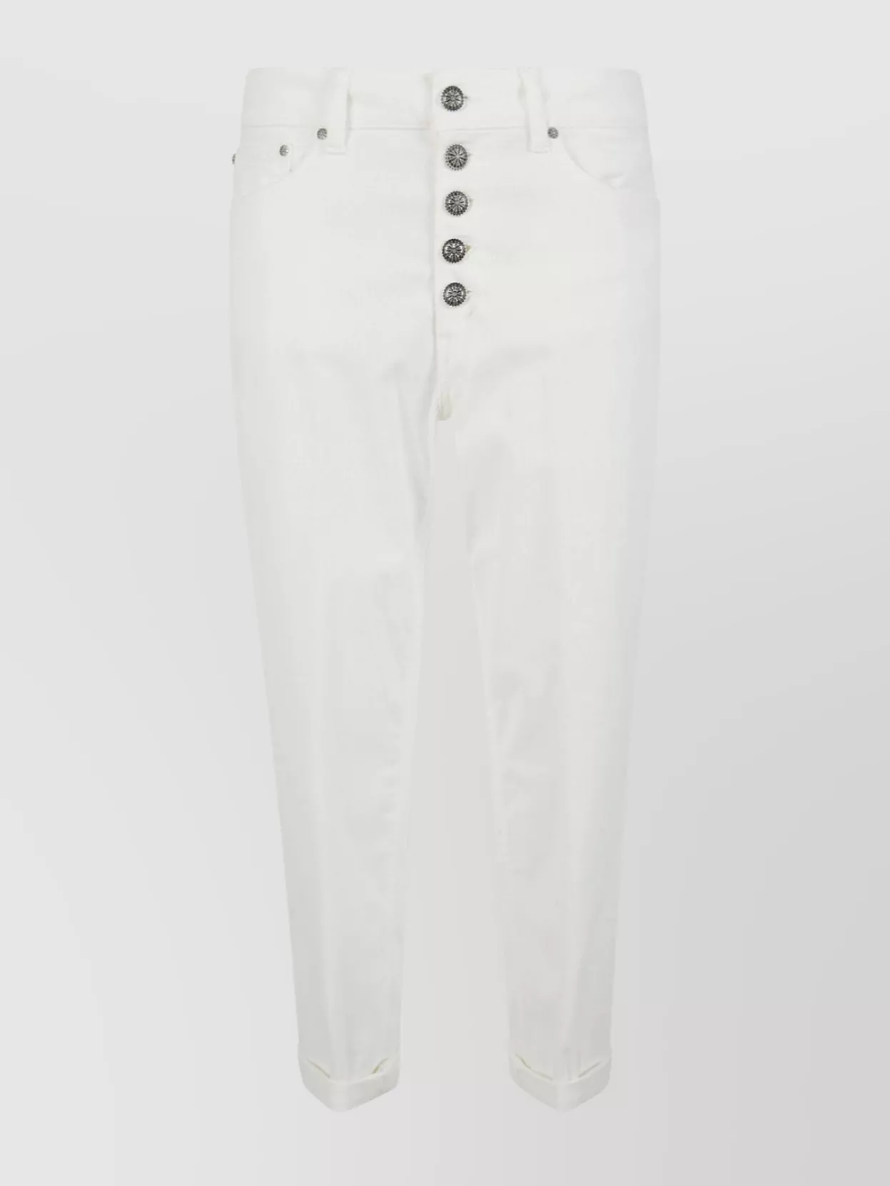 Shop Dondup Cuffed Buttoned Five-pocket Trousers