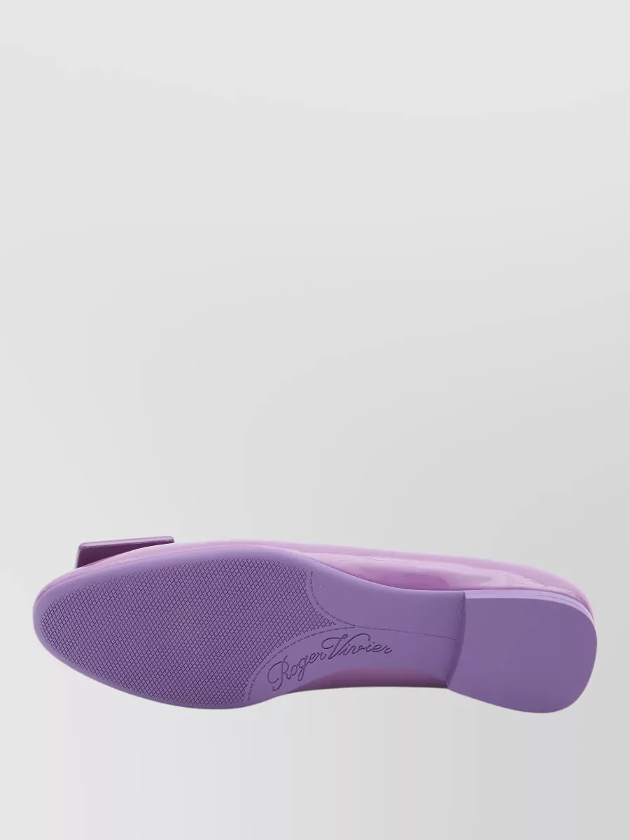 Roger Vivier Patent Ballerinas Round Toe Rubber Sole Buckle