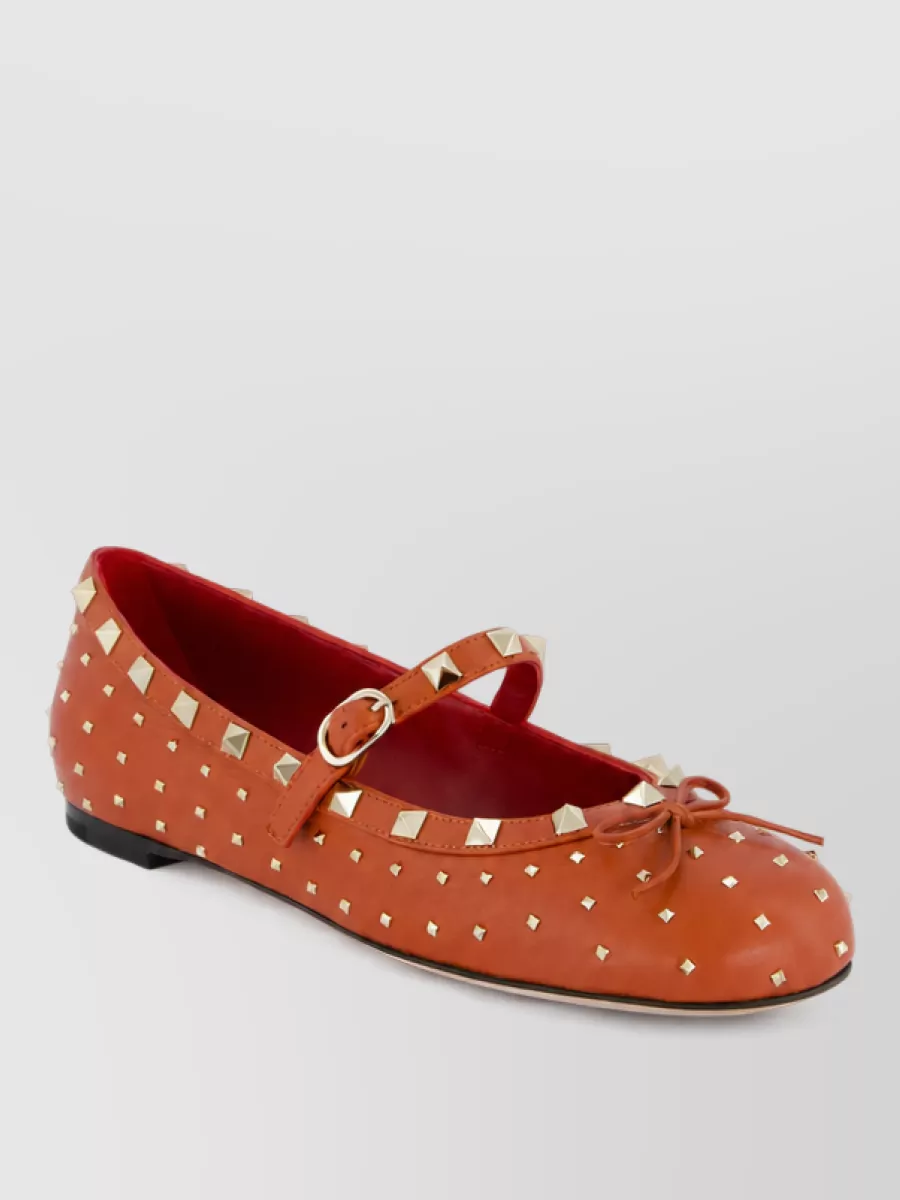 Valentino Garavani leather studded mary jane ballerina flats