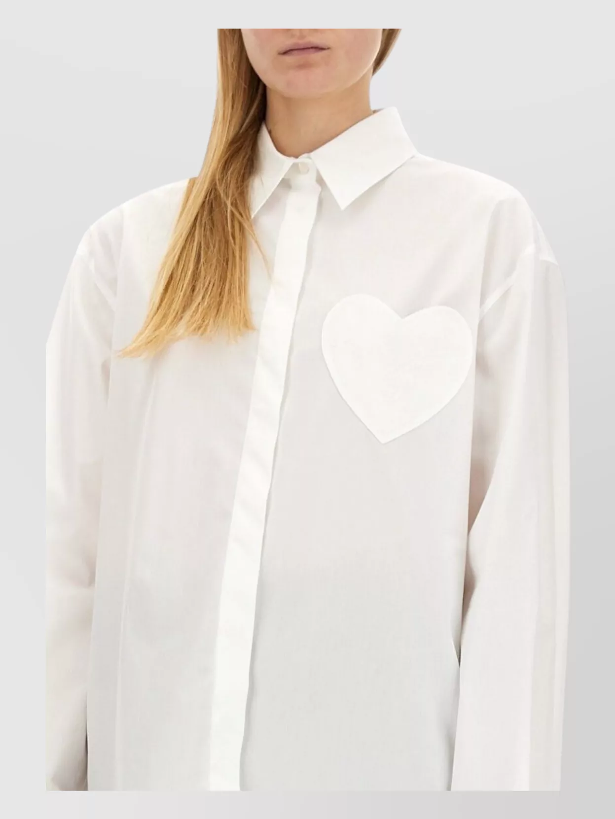 Moschino Heart Patch Collared Shirt