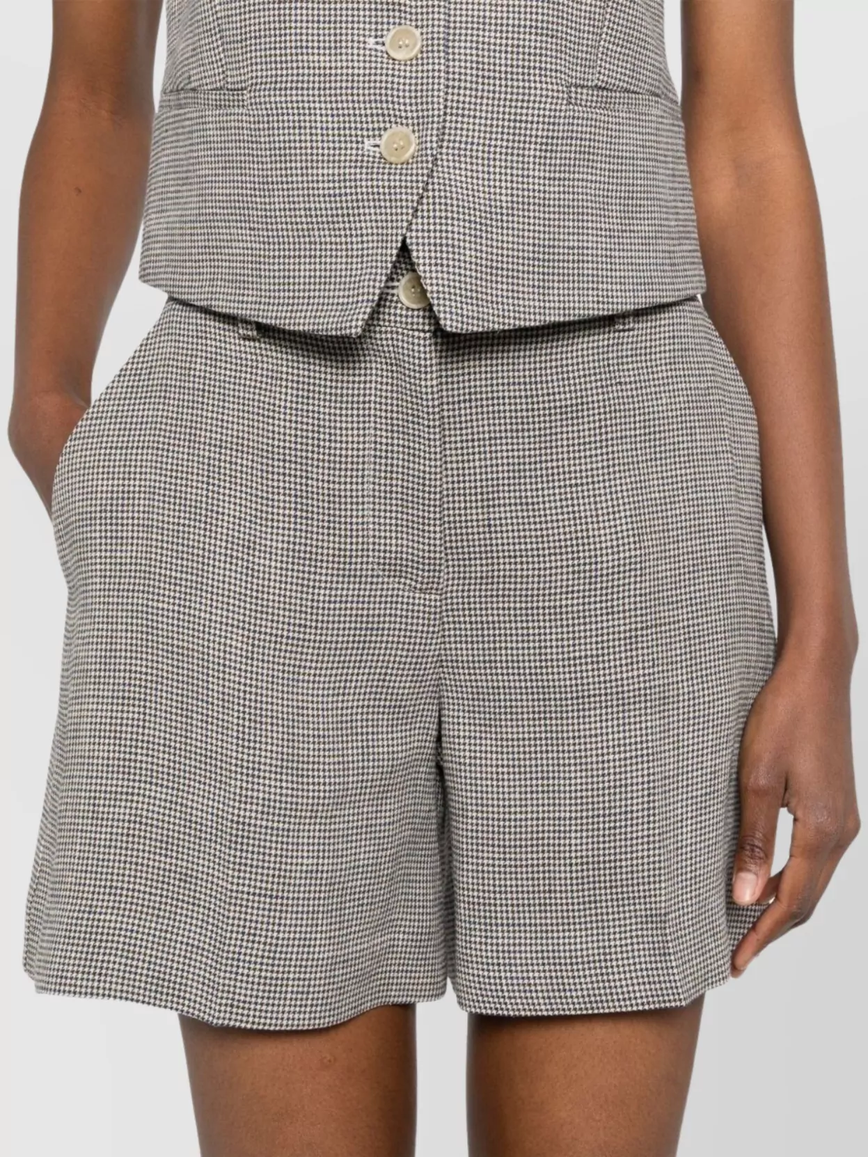 P.a.r.o.s.h High Waist Checked Print Shorts