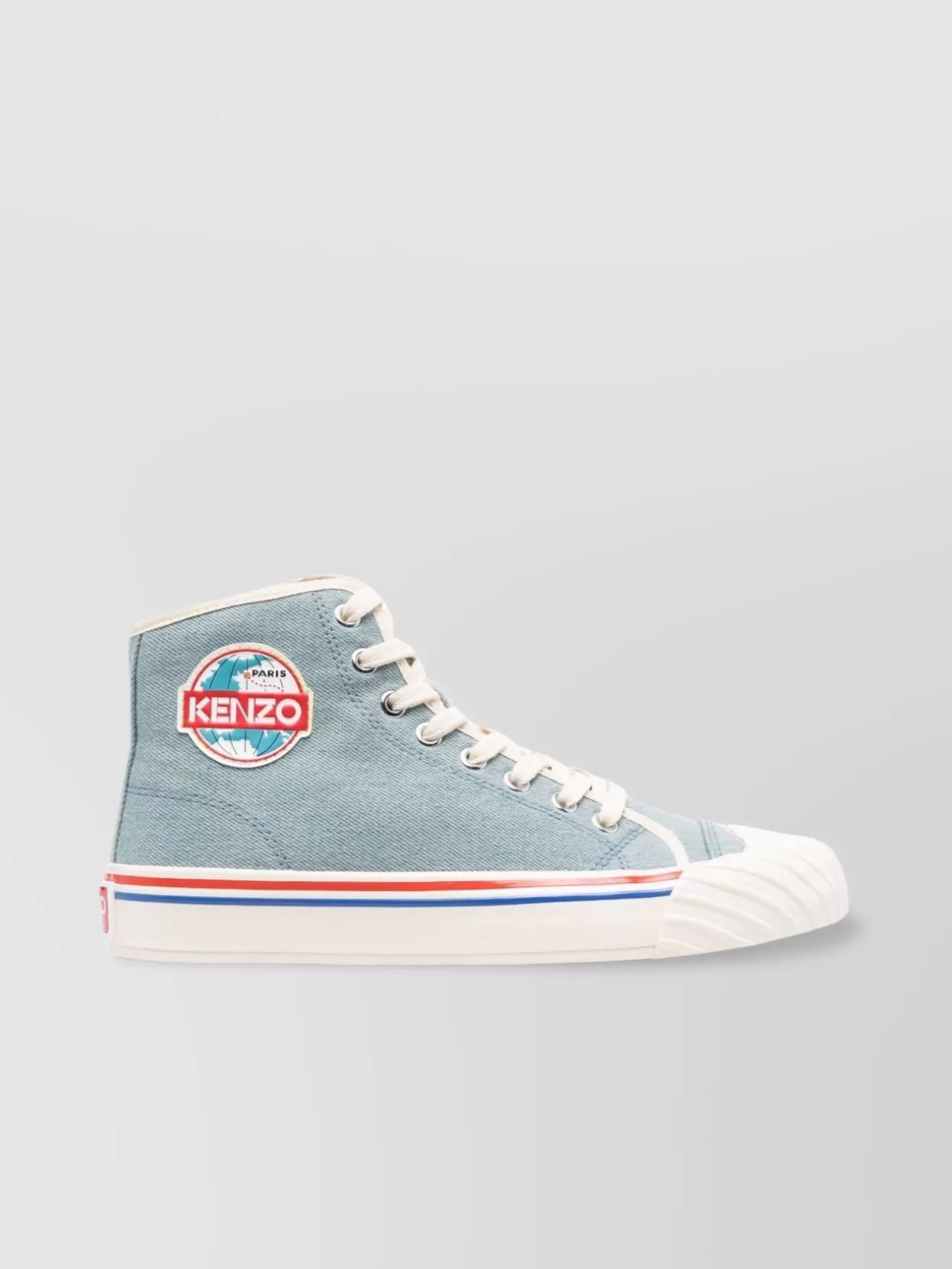 Shop Kenzo Contrasting High-top Sneakers With Flat Rubber Sole In Blue