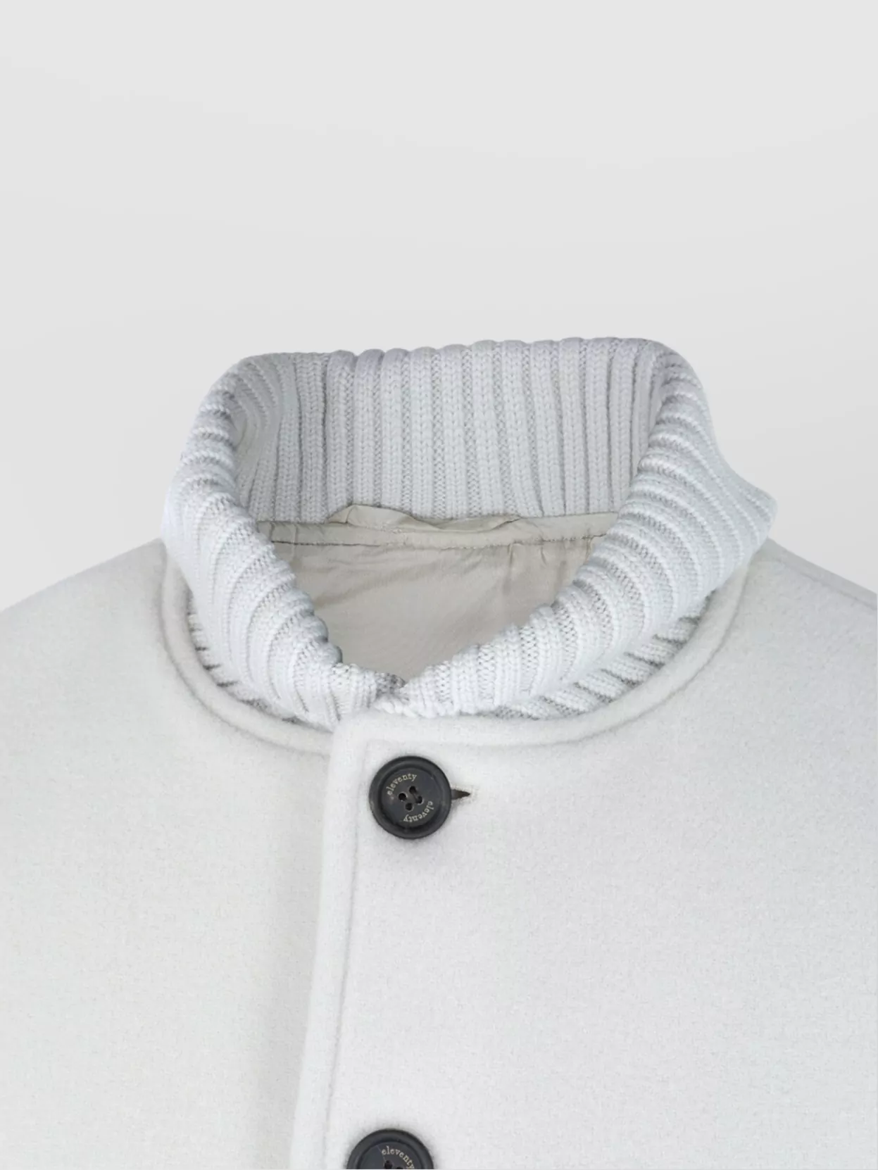 Eleventy Ribbed Collar Jacket Front Pockets