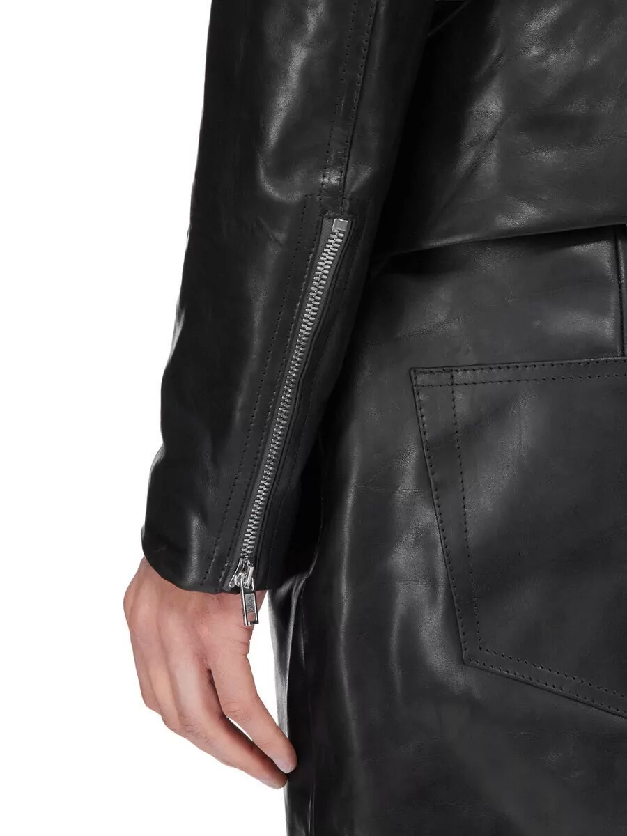 Rick Owens Shearling Padded Leather Jacket