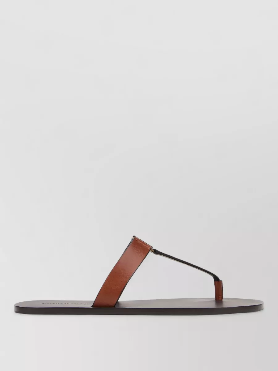 Saint Laurent Leather Flip Flops