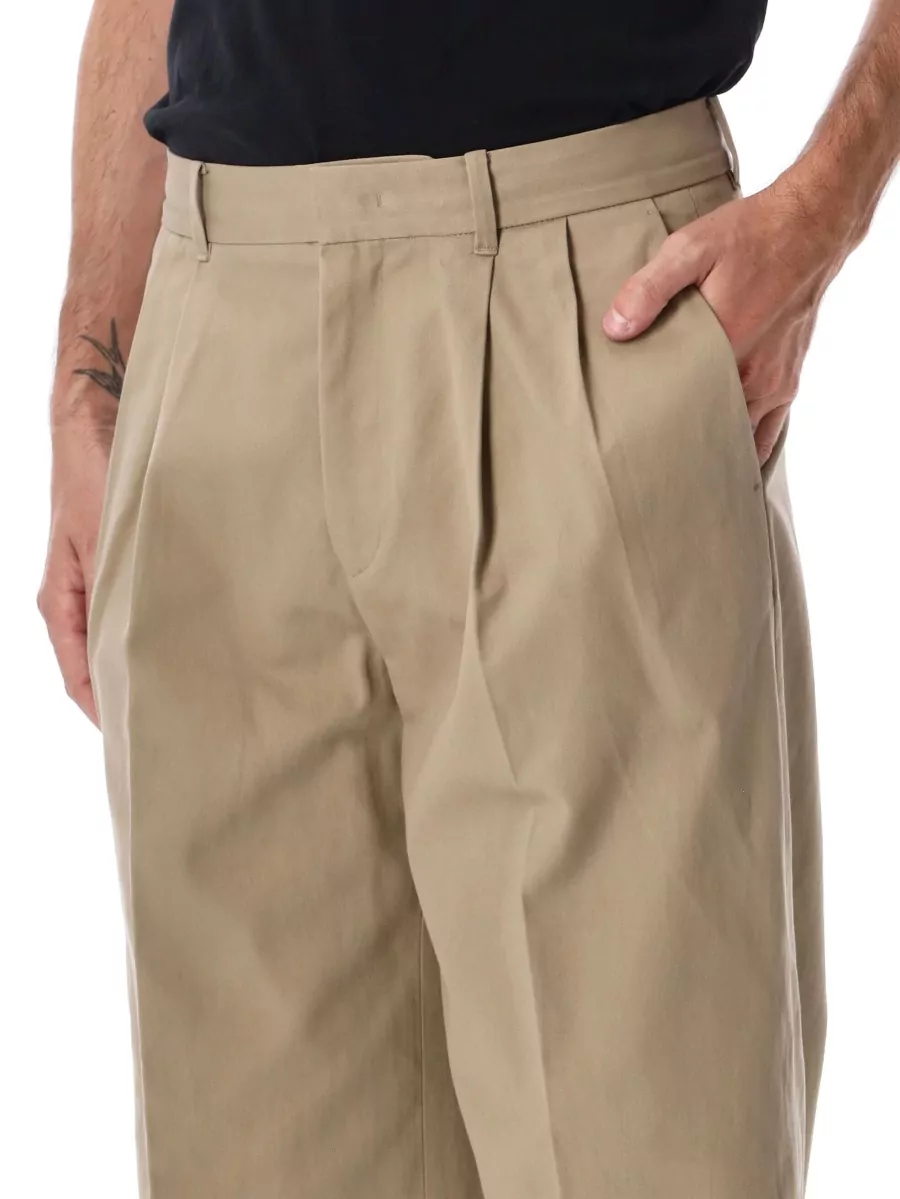 Dunst Cotton Double Pleated Wide-Leg Trousers