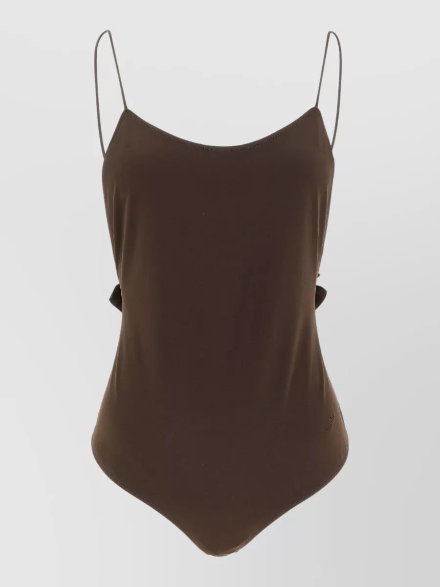 Jacquemus Ruffled High-Leg Thong Swimsuit