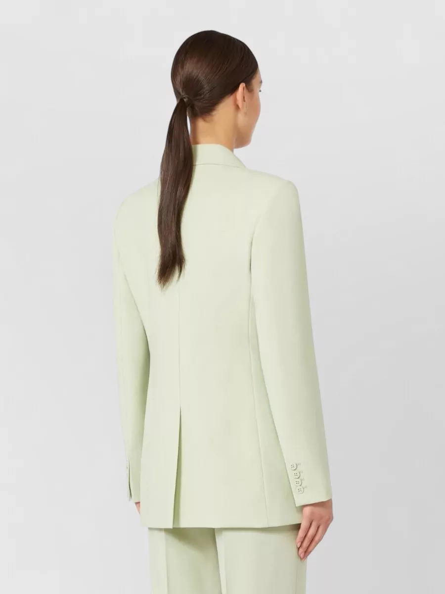 S Max Mara Longline Wool Crepe Satin Blazer