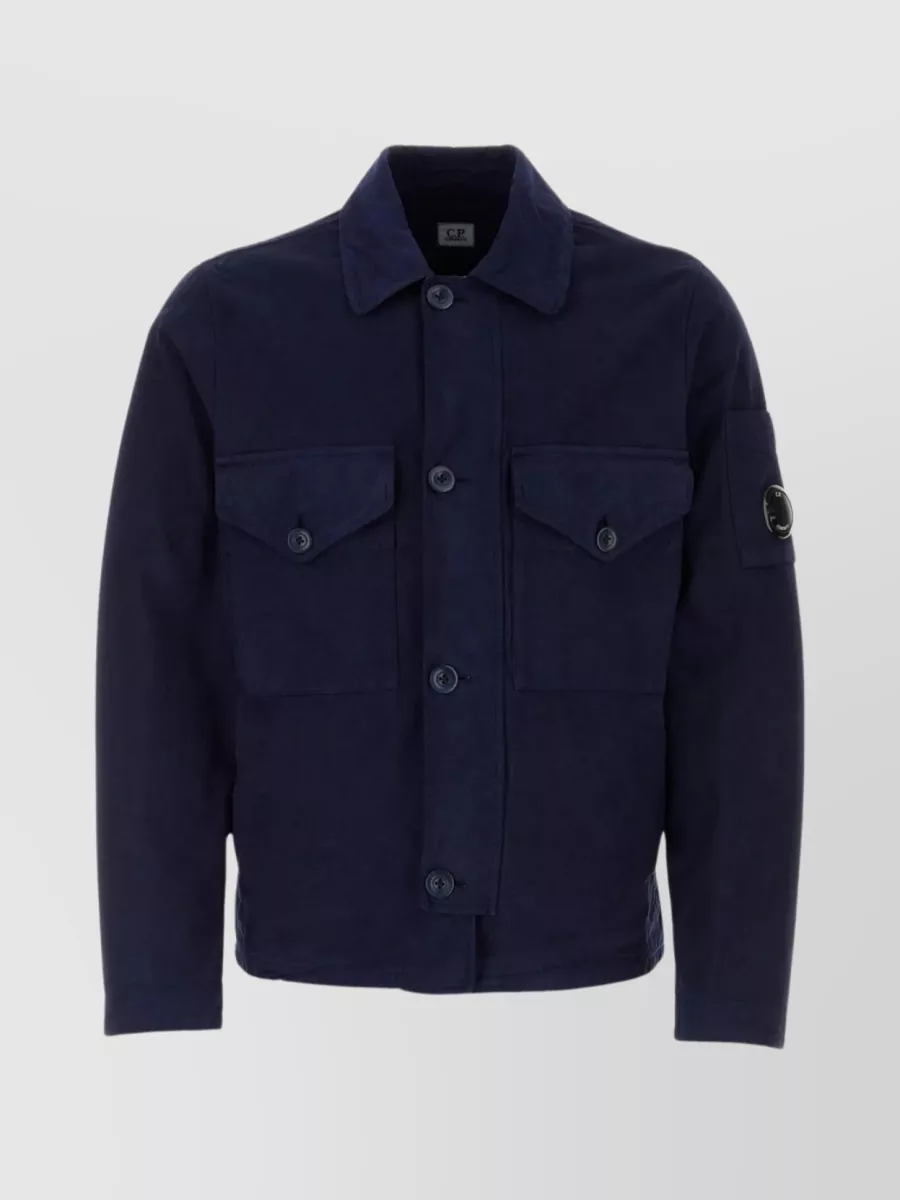 Shop C.p. Company Flap Pockets Cotton Jacket In Blue