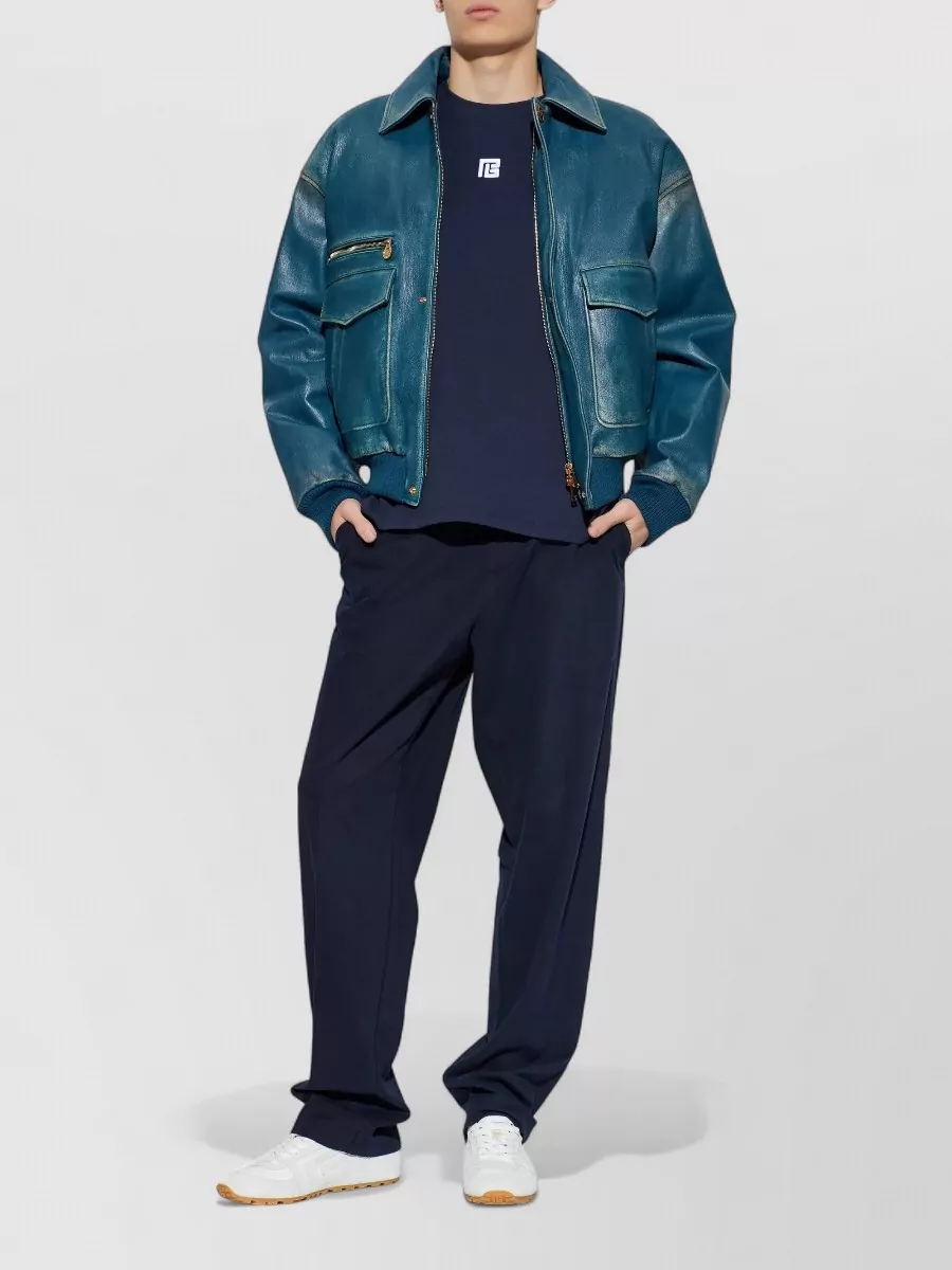 Balmain Short Sleeve Crew Neck Cotton T Shirt