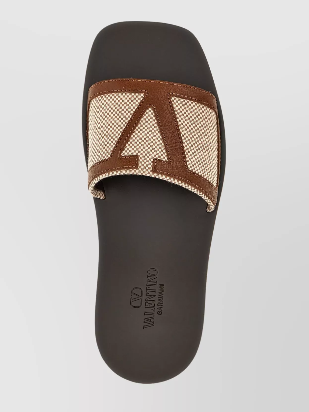 Valentino Garavani Viva Superstar Slide Sandal In Canvas Fabric And Nappa Leather