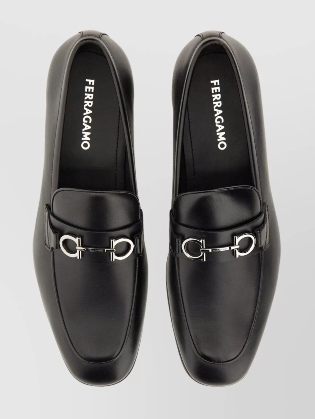 Ferragamo Gancini Loafers Metallic Buckle