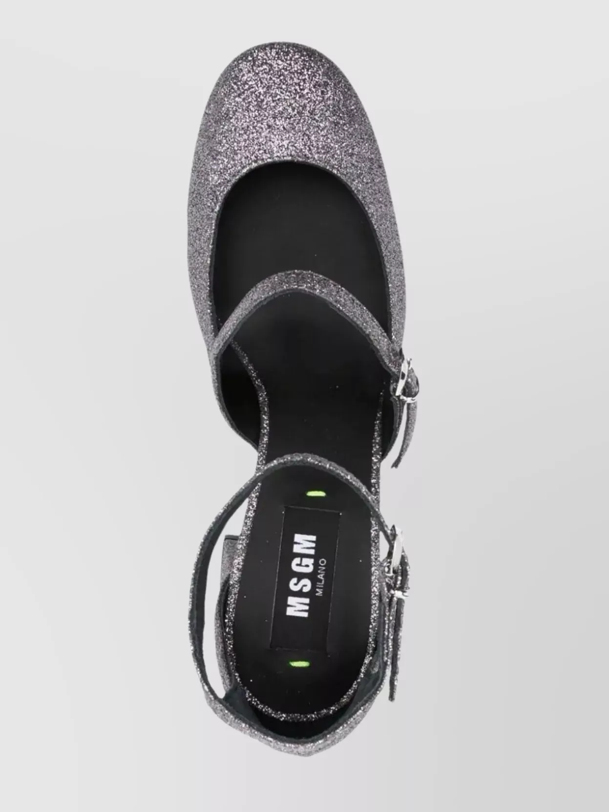 Msgm Glitter Pumps With Logo Charm 90Mm