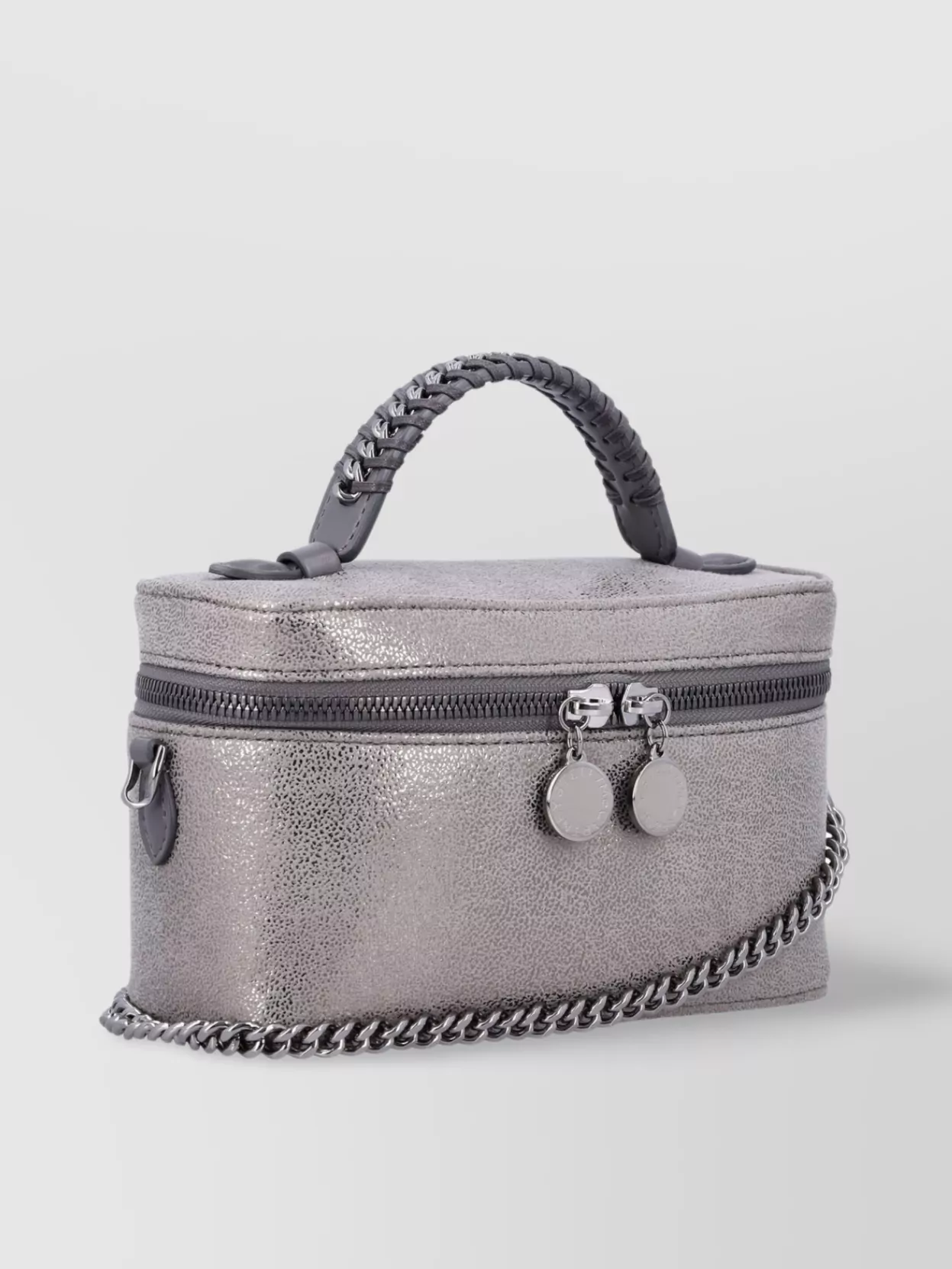 Stella Mccartney Metallic Top Handle Chain Strap Clutch Bag