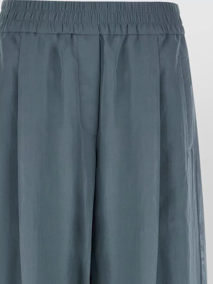 Brunello Cucinelli Loose Track Wide-Leg Trousers
