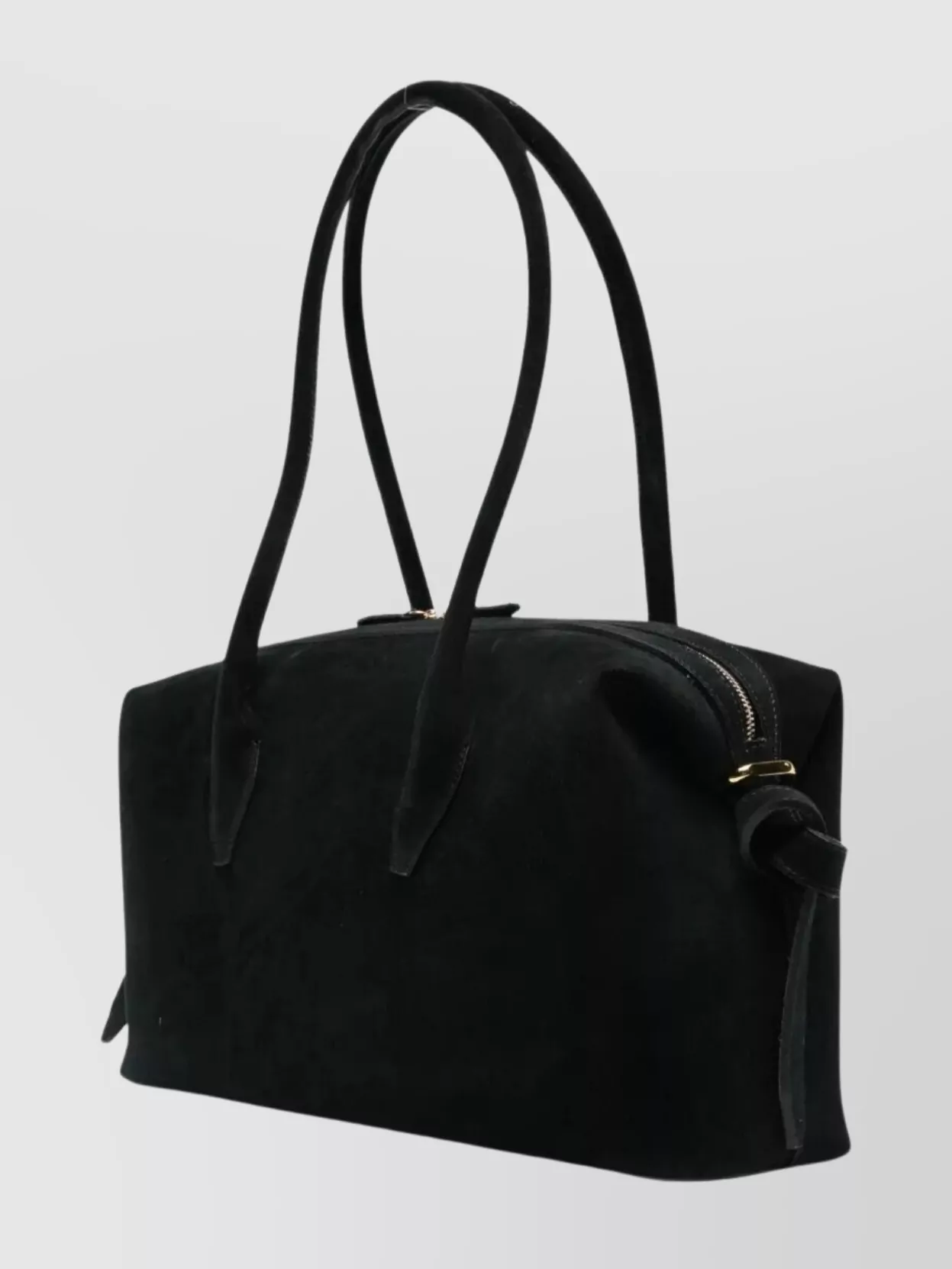 Yuzefi Rectangular Suede Shoulder Bag With Top Handles