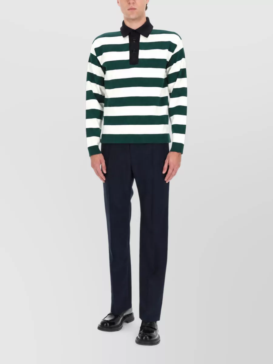 Gucci Silk Knit Polo Shirt Striped Design