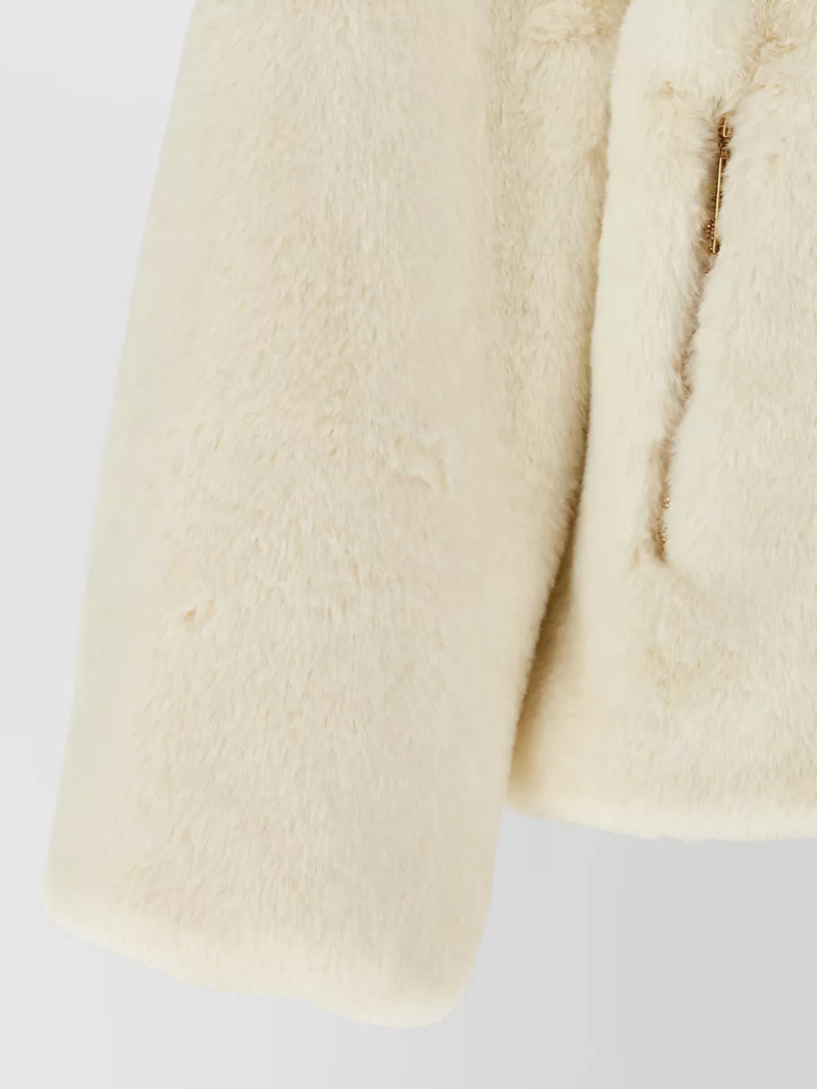 Tatras Plush Hooded Faux Fur Coat