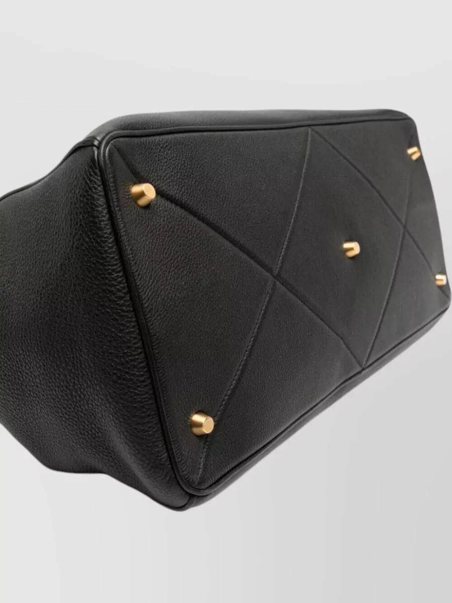 Thom Browne Pebble-Grain Leather Clutch Bag