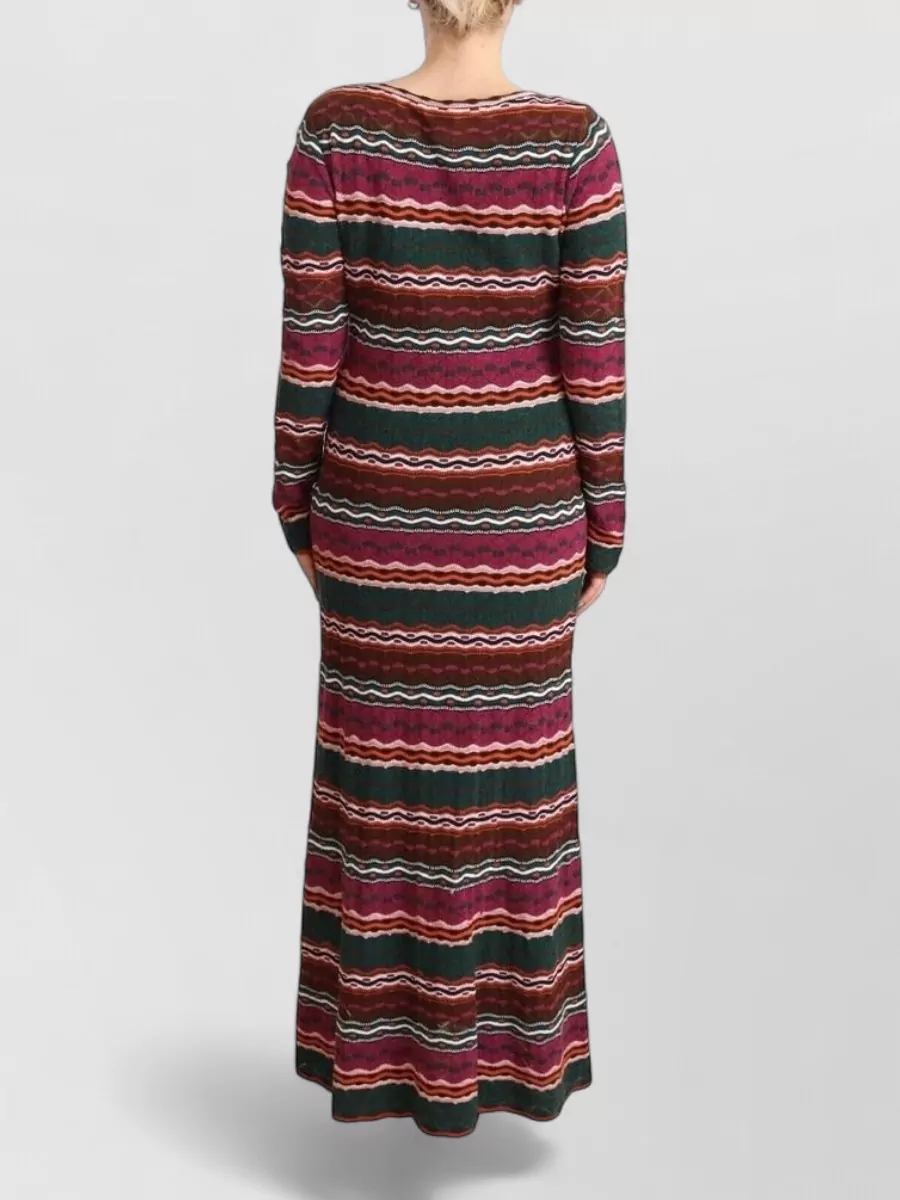 Missoni Wool Multicolor Stripe Knit Relaxed-Fit Maxi Dress