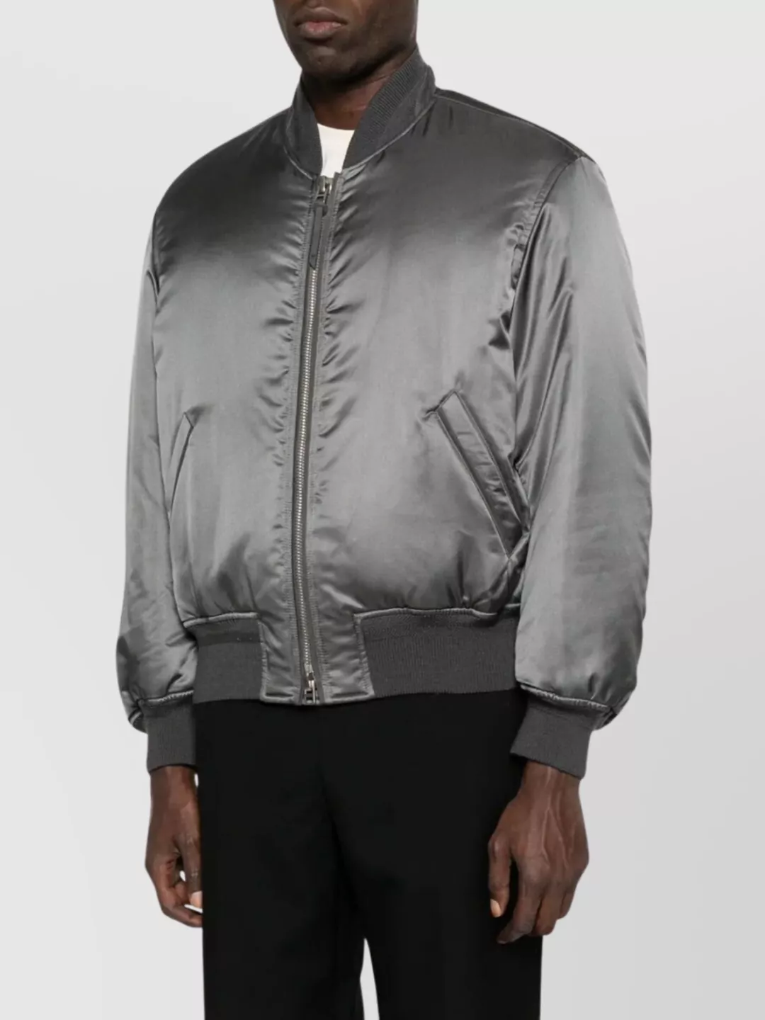 Tom Ford Luxurious Silk Satin Bomber Jacket In Multi