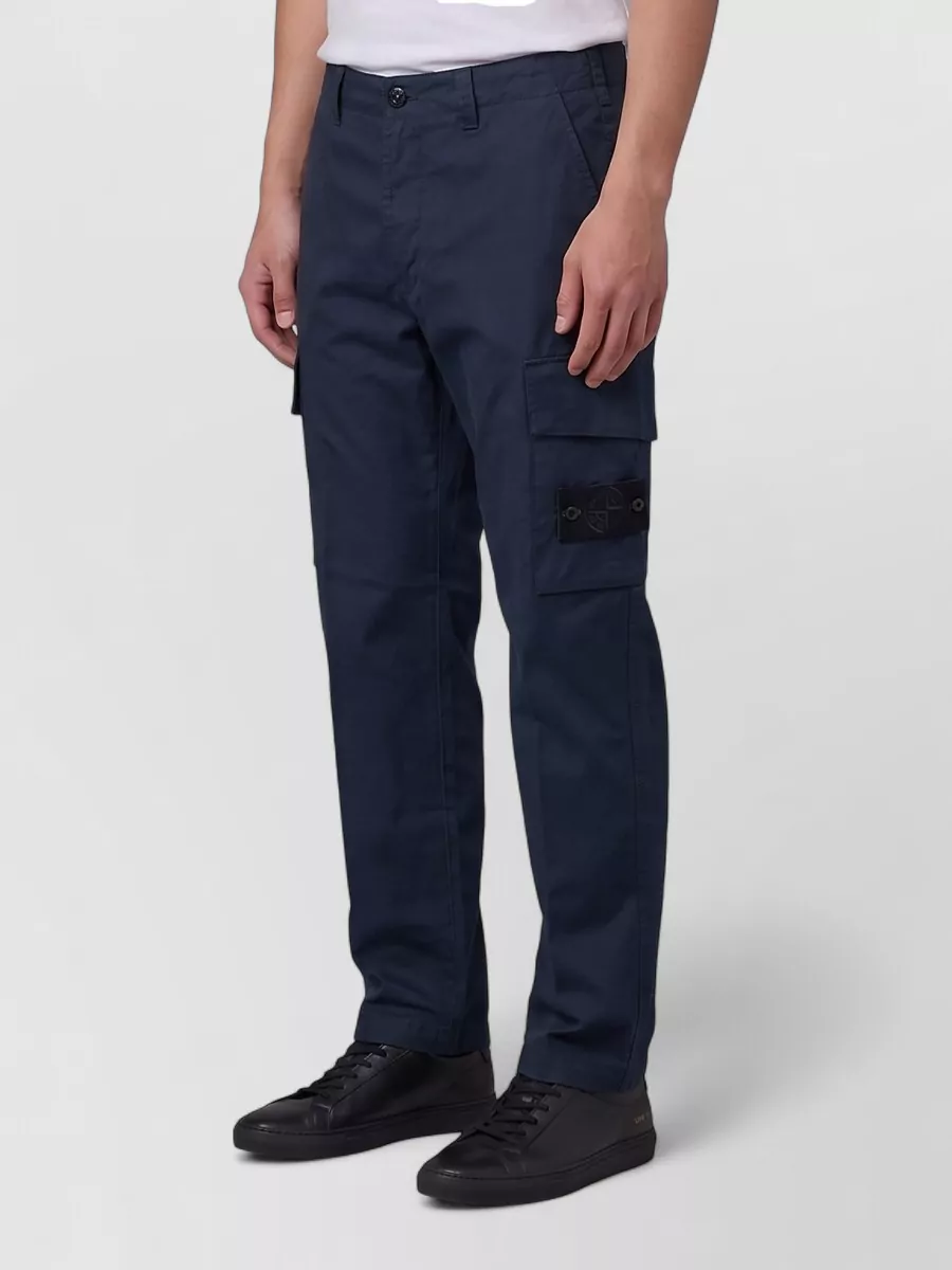 Stone Island Cotton Mid-Rise Straight-Leg Cargo Pants